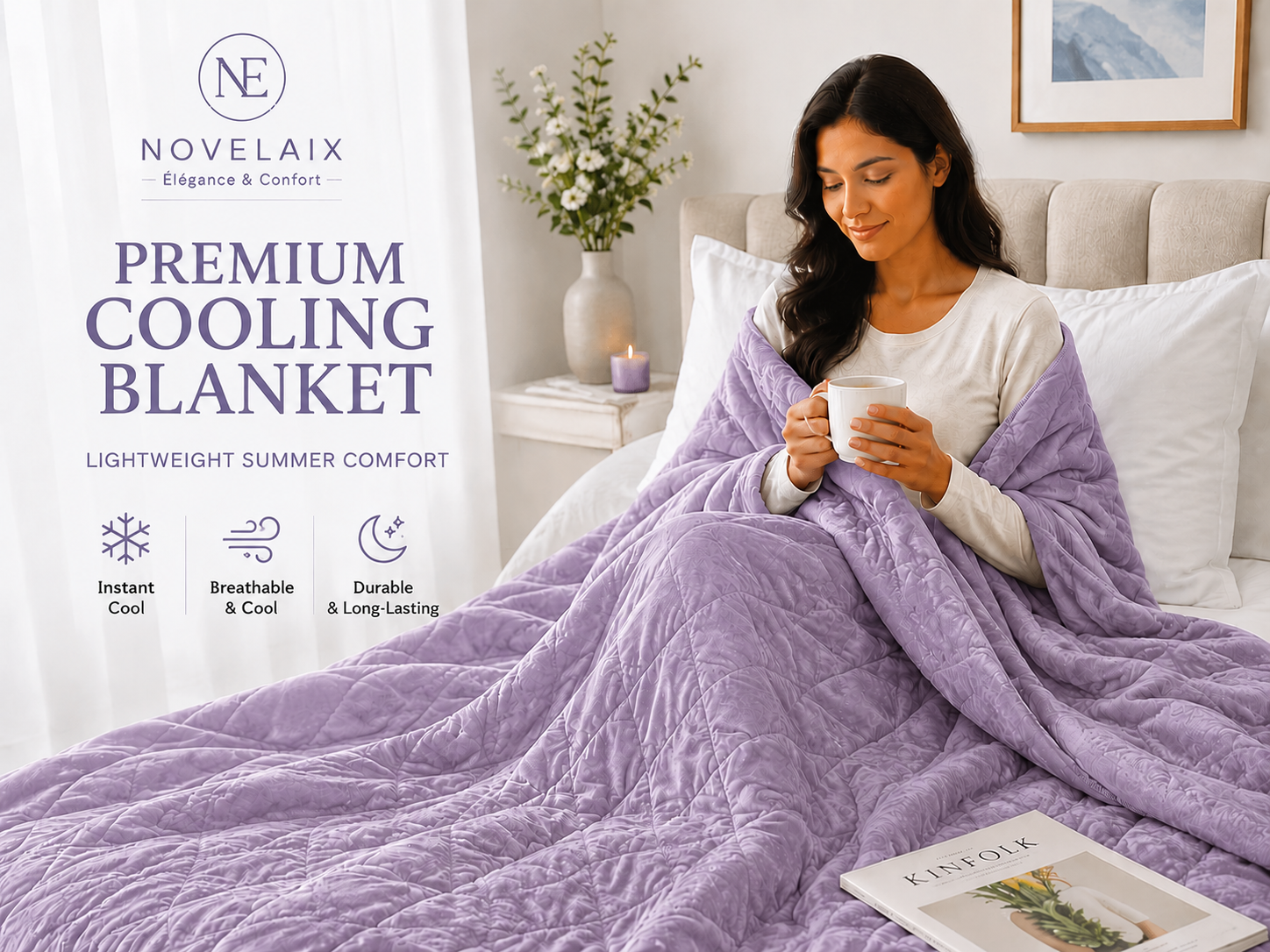 Novelaix Premium Cooling Blanket in Charm Purpl